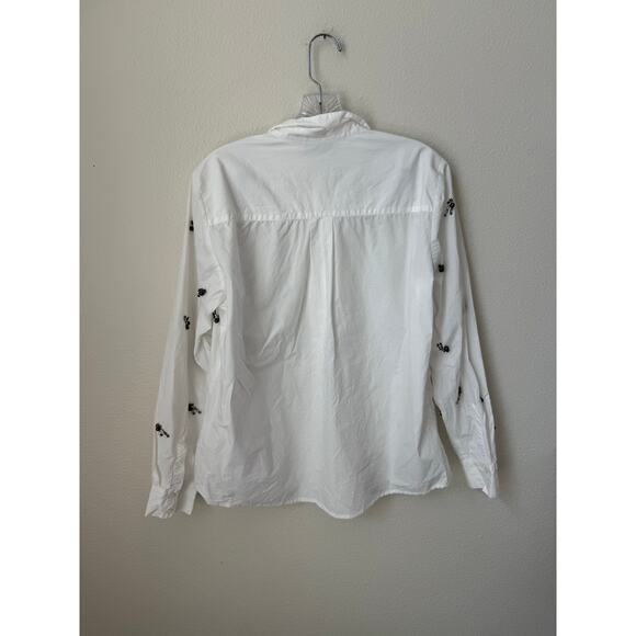 Anthropologie Dhruv Kapoor Embroidered Beaded Button-Down Shirt Size Medium - Picture 7 of 8